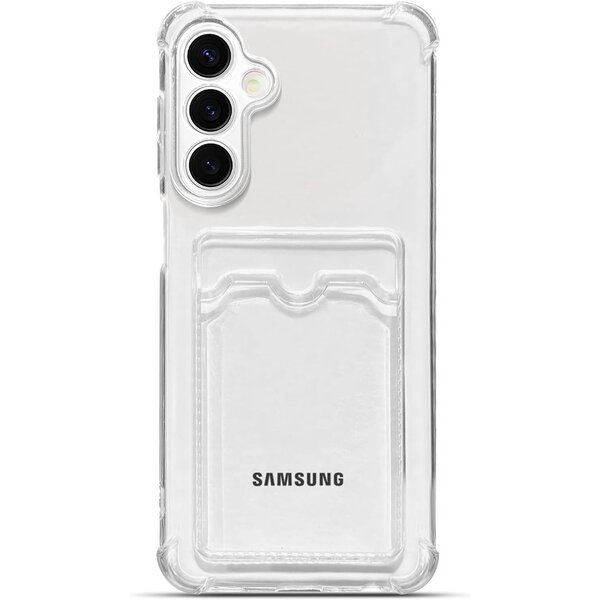 Ntech Hoesje Geschikt voor Samsung A17 5G hoesje met pasjeshouder transparant Shock proof case met Kaarthouder - Samsung Galaxy A17 hoesje transparant - Samsung A17 pasjeshouder hoesje