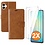 Ntech Hoesje geschikt voor Samsung Galaxy A07 hoesje Bruin pasjeshouder telefoon hoes - Met screenprotector tempered glass voor Galaxy A07 4G / 5G - 2x