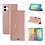 Ntech Hoesje geschikt voor Samsung Galaxy A07 hoesje Rose Goud pasjeshouder telefoon hoes - Met screenprotector tempered glass voor Galaxy A07 4G / 5G - 2x