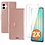 Ntech Hoesje geschikt voor Samsung Galaxy A07 hoesje Rose Goud pasjeshouder telefoon hoes - Met screenprotector tempered glass voor Galaxy A07 4G / 5G - 2x