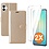 Ntech Hoesje geschikt voor Samsung Galaxy A07 hoesje Goud pasjeshouder telefoon hoes - Met screenprotector tempered glass voor Galaxy A07 4G / 5G - 2x