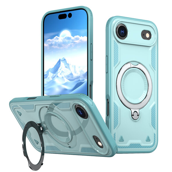 Ntech Hoesje Geschikt voor iPhone Air Hoesje Lake Blauw - Geschikt voor MagSafe Armor Hoesje met Met Draaibare Ring Houder