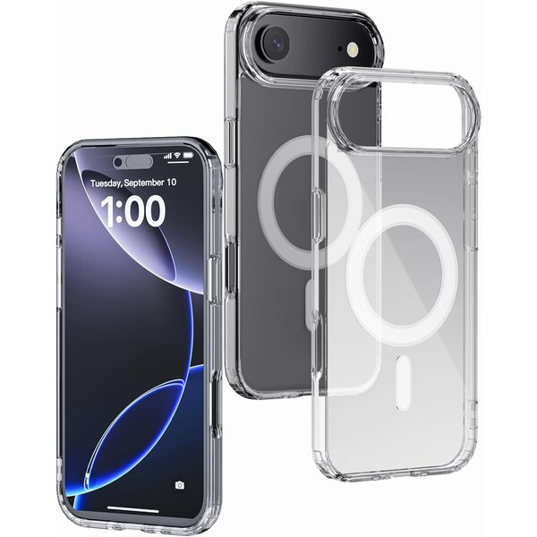 Ntech Hoesje Geschikt voor iPhone Air Hoesje Silicone case Geschikt voor MagSafe hoesje - Transparant