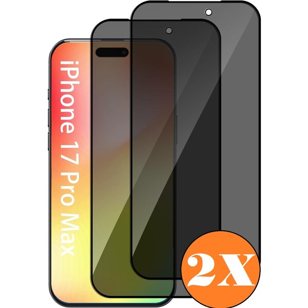 Ntech Screen Protector Geschikt voor iPhone 17 Pro Max screenprotector Privacy - 2 Stuks - Full screen protector tempered glass - gehard glas voor Geschikt voor iPhone 17 Pro Max