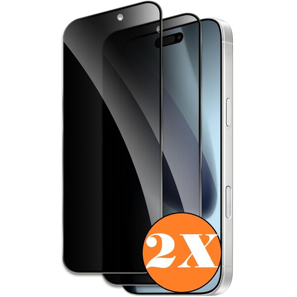 Ntech Screen Protector Geschikt voor iPhone 17 Pro screenprotector Privacy - 2 Stuks - Full screen protector tempered glass - gehard glas voor Geschikt voor iPhone 17 Pro