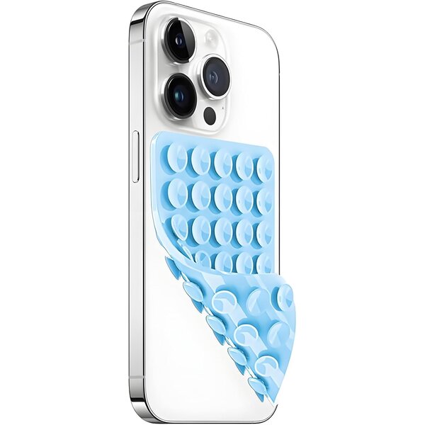 Ntech Silicone Suction Cup Telefoonhouders Licht Blauw - siliconen telefoonhoes met zuignap - handsfree telefoon grip - silicone telefoonhouder voor iPhone en Android