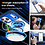 Ntech Magsafe Hoesje Geschikt voor iPhone 17 Pro hoesje Blauw Transparant - Met kickstand Draaibare Ring Houder