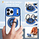 Ntech Magsafe Hoesje Geschikt voor iPhone 17 Pro hoesje Blauw Transparant - Met kickstand Draaibare Ring Houder