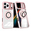 Ntech Magsafe Hoesje Geschikt voor iPhone 17 Pro Max hoesje Rose Goud Transparant - Met kickstand Draaibare Ring Houder