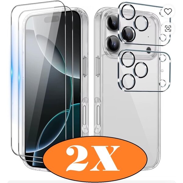 Ntech Screenprotector geschikt voor iPhone 17 Pro Max ScreenProtector en Camera lens protector/ Tempered glass - Beschermglas - Glasplaatje - 2+2 stuks