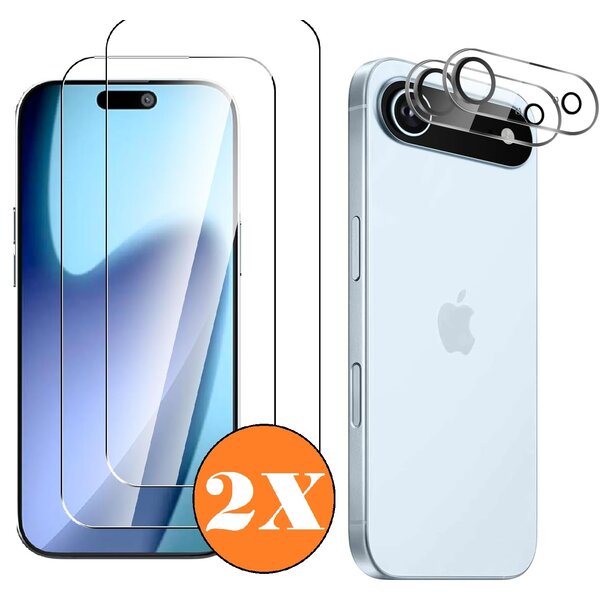 Ntech Screenprotector geschikt voor iPhone Air ScreenProtector en Camera lens protector/ Tempered glass - Beschermglas - Glasplaatje - 2+2 stuks