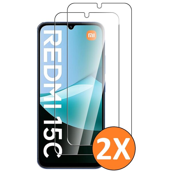 Ntech  Screenprotector geschikt voor Xiaomi Redmi 15C 5G/4G / 14C Beschermglas - Screen protector gehard glas - 2 Stuks