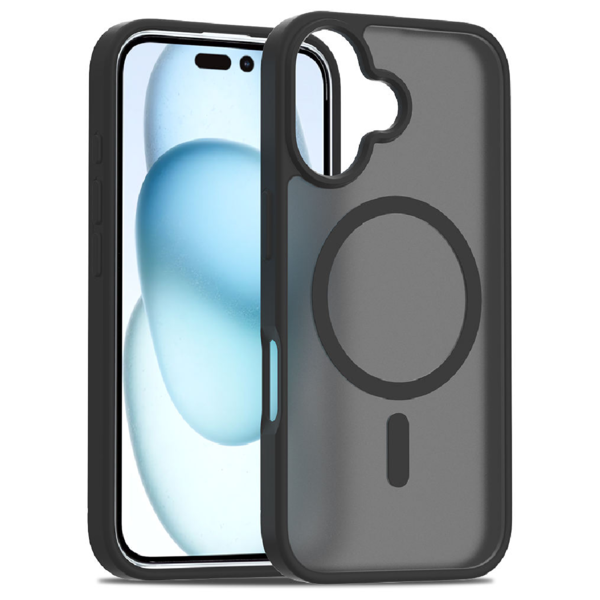 Ntech Ntech Hoesje Geschikt voor iPhone 17 Hoesje – Transparant Bumper Hoes Mat Zwart - Geschikt voor MagSafe  – Slank & Schokbestendig
