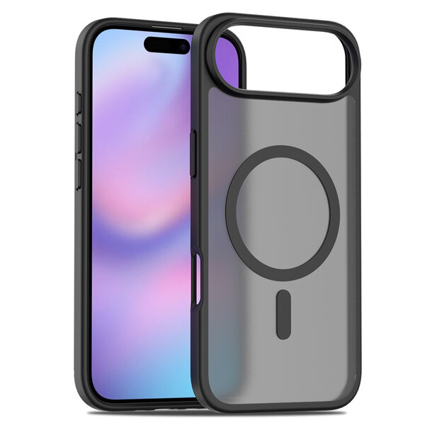Ntech Ntech Hoesje Geschikt voor iPhone Air Hoesje – Transparant Bumper Hoes Mat Zwart - Geschikt voor MagSafe  – Slank & Schokbestendig