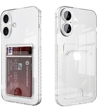 Ntech Hoesje Geschikt voor iPhone 17 hoesje met pasjeshouder transparant