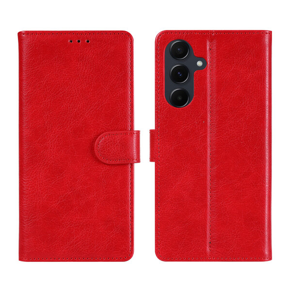 Ntech Ntech Hoesje Geschikt voor Samsung Galaxy A17 Hoesje Rood - met Pasjeshouder en Standaardfunctie – bookcase Portemonnee