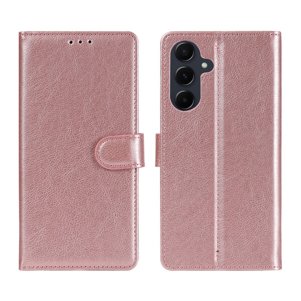 Ntech Ntech Hoesje Geschikt voor Samsung Galaxy A17 Hoesje  Rose Goud - met Pasjeshouder en Standaardfunctie – bookcase Portemonnee