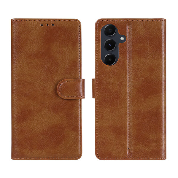 Ntech Ntech Hoesje Geschikt voor Samsung Galaxy A17 Hoesje Bruin - met Pasjeshouder en Standaardfunctie – bookcase Portemonnee