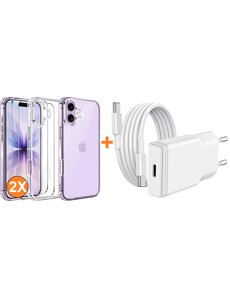 Ntech USB C Adapter iPhone 17 - USB C Oplader 20W Met USB C Kabel 1M