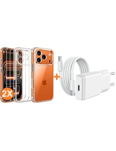 Ntech USB C Adapter iPhone 17 Pro Max - USB C Oplader 20W Met USB C Kabel