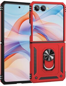 Ntech Hoesje Geschikt voor Samsung Galaxy Flip 7 Hoesje Rood