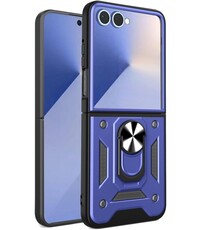 Ntech Hoesje Geschikt voor Samsung Galaxy Flip 7 Hoesje Blauw