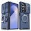 Ntech Hoesje Geschikt voor Samsung Galaxy Fold 7 hoesje Blauw - backcover met Met Draaibare Ring Houder en camera bescherming