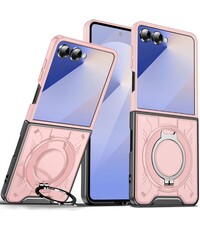 Ntech Hoesje Geschikt voor Samsung Galaxy Flip 7 hoesje Rose Goud