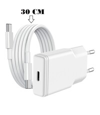 Ntech USB C Adapter 20W oplader met (30 cm) USB C naar C kabel