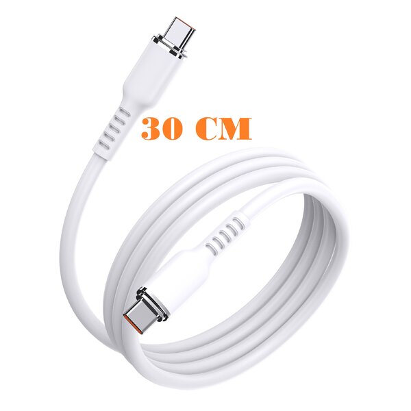 Ntech Ntech 60W USB C Kabel 30cm – Korte Silicone Oplaadkabel geschikt voor Apple CarPlay, Powerbanks, Auto Accessories /Samsung A56/ A36/A26/S25 Ultra/S25 FE/A17/A16/ Tab A11 Plus / S24 Ultra / S24 FE / iPhone 17 / 17 Pro / 15 / 15 Pro / 16 / 16 Pro Max