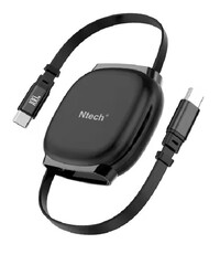 Ntech Ntech - USB-C Kabel 100W  Intrekbare Snellader Kabel Zwart