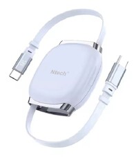 Ntech Ntech - USB-C Kabel 100W  Intrekbare Snellader Kabel Blauw