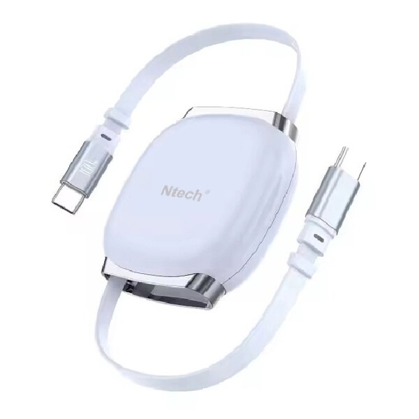 Ntech Ntech - USB-C Kabel 100W  Intrekbare Snellader Kabel Blauw – Oplaadkabel Geschikt voor Samsung S25, S25 Ultra, S25 FE, S24, S24 FE, A56, A36,A26, A17, A16,Tab A11 Plus, iPhone 17, 17 Pro, 17 Pro Max,  16, 16 Pro, 15, 15 Pro
