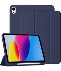 Ntech Hoes geschikt voor iPad A16 hoes - ipad 2025 hoes Donker Blauw