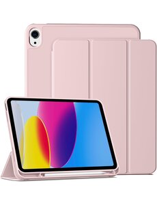 Ntech Hoes geschikt voor iPad A16 hoes - ipad 2025 hoes Rose Goud