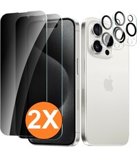 Ntech Privacy screenprotector Geschikt voor iPhone 15 Pro Max screenprotector