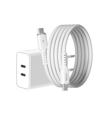 Ntech USB C Adapter 35W - USB C Oplader 2 poorten met 1M Kabel