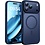 Ntech Hoesje Geschikt voor iPhone 17 Pro Hoesje Donker Blauw - Hoesje Geschikt voor MagSafe iPhone 17 Pro  - Shockproof Back Cover met Lens beschermer
