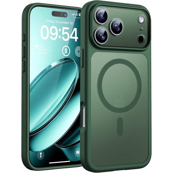Ntech Hoesje Geschikt voor iPhone 17 Pro Hoesje Pine Groen - Hoesje Geschikt voor MagSafe iPhone 17 Pro  - Shockproof Back Cover met Lens beschermer