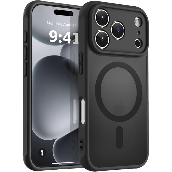 Ntech Hoesje Geschikt voor iPhone 17 Pro Max Hoesje Zwart - Hoesje Geschikt voor MagSafe iPhone 17 Pro Max - Shockproof Back Cover met Lens beschermer