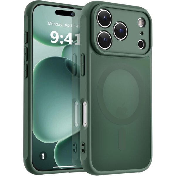 Ntech Hoesje Geschikt voor iPhone 17 Pro Max Hoesje Pine Groen - Hoesje Geschikt voor MagSafe iPhone 17 Pro Max - Shockproof Back Cover met Lens beschermer