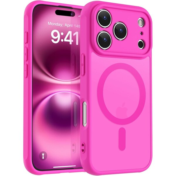 Ntech Hoesje Geschikt voor iPhone 17 Pro Hoesje Roze - Hoesje Geschikt voor MagSafe iPhone 17 Pro  - Shockproof Back Cover met Lens beschermer