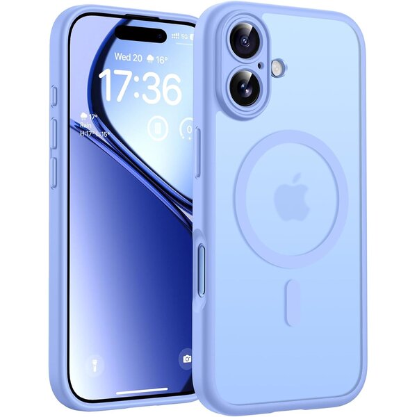 Ntech Hoesje Geschikt voor iPhone 17 Hoesje Licht Blauw - Hoesje Geschikt voor MagSafe iPhone 17 - Shockproof Back Cover met Lens beschermer