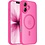 Ntech Hoesje Geschikt voor iPhone 17 Hoesje Roze - Hoesje Geschikt voor MagSafe iPhone 17 - Shockproof Back Cover met Lens beschermer