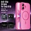 Ntech Hoesje Geschikt voor iPhone 17 Hoesje Roze - Hoesje Geschikt voor MagSafe iPhone 17 - Shockproof Back Cover met Lens beschermer