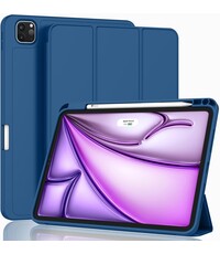 Ntech Tablet Hoes Geschikt voor iPad Air 13 Inch Hoes Donker Blauw