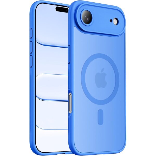 Ntech Hoesje Geschikt voor iPhone Air Hoesje Licht Blauw - Hoesje Geschikt voor MagSafe iPhone Air - Shockproof Back Cover met Lens beschermer