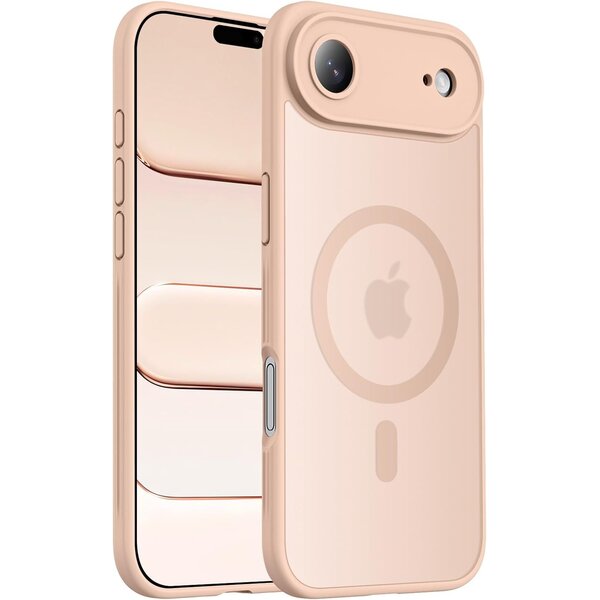 Ntech Hoesje Geschikt voor iPhone Air Hoesje Pink Sand - Hoesje Geschikt voor MagSafe iPhone Air - Shockproof Back Cover met Lens beschermer