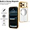 Ntech Magsafe Hoesje Geschikt voor iPhone 17 Pro hoesje Transparant / Goud - Lens beschermer – backcover