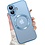 Ntech Magsafe Hoesje Geschikt voor iPhone 17 hoesje Transparant / Blauw - Lens beschermer – backcover